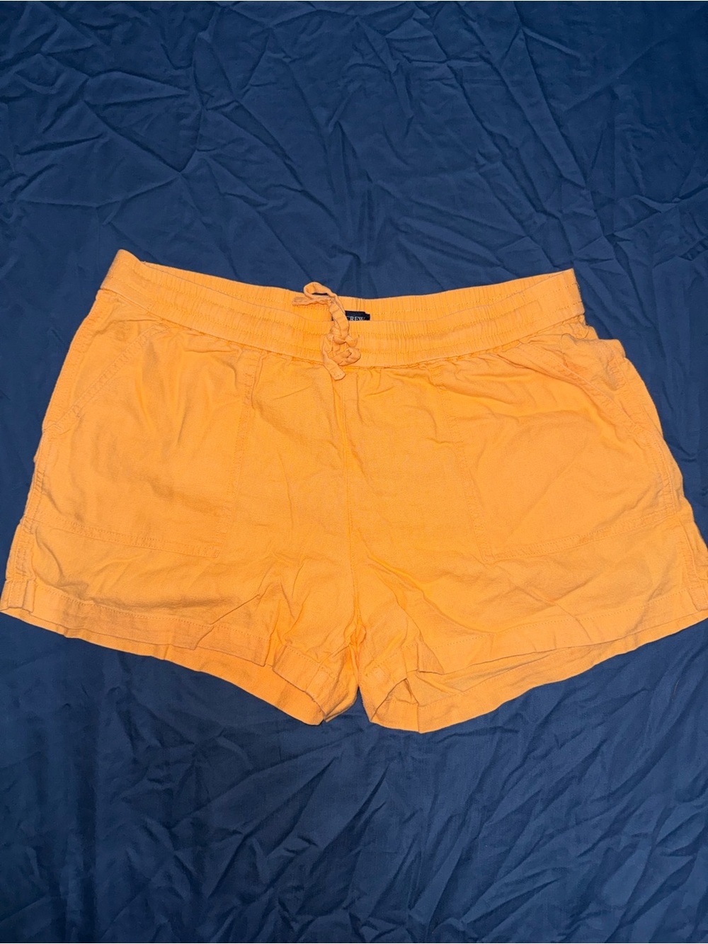 J. Crew Orange Drawstring Linen Shorts